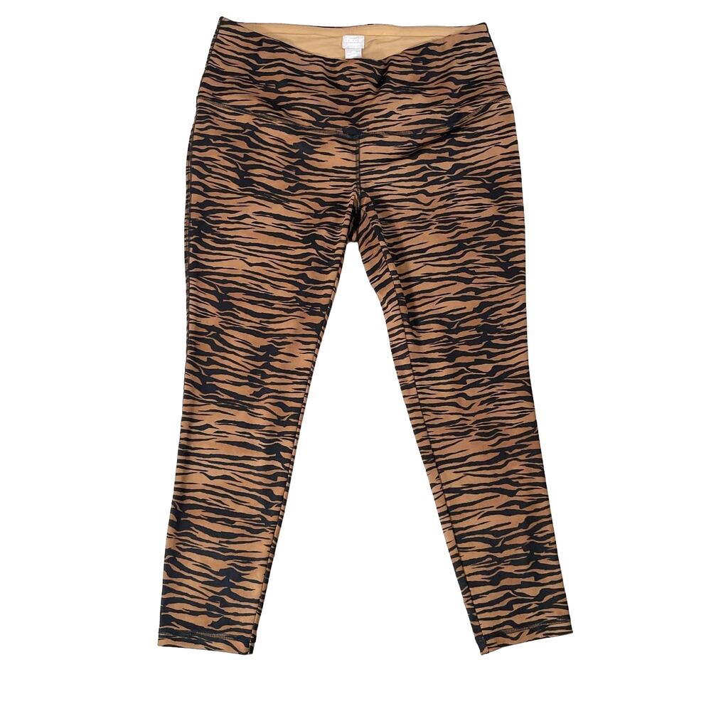 Chico’s Zenergy‎ Cropped Leggings, Tiger, New Cond. Ladies 12/14 petite